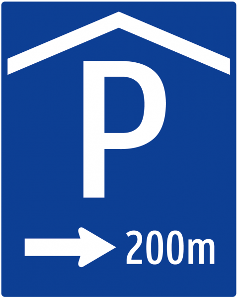 Hinweis auf Parkgarage Hinweis auf Parkgarage URP I Scotchlite Typ1 | Umrandungsprofil I