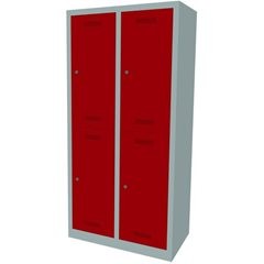 MonoBloc™ Garderobenschrank, doppelstöckig, Breite 810 mm, 2 Abteile, 4 Fächer,