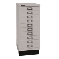 MultiDrawer™ 29er Serie, mit Sockel, DIN A4, 10 Schubladen, lichtgrau.