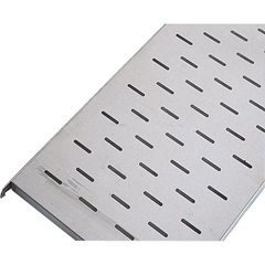 Edelstahl-Fachboden, gelocht, BxT 640 x 440 mm.