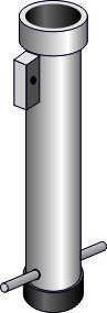 Bodenhülse für Schnellverriegelung für Rohr dm 76mm, Länge 500mm