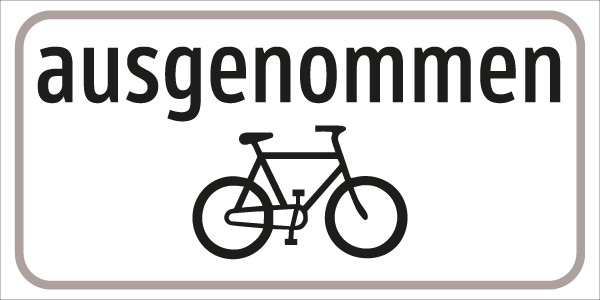 §54/5 Z.T. Text: ausgenommen + Symbol Rad