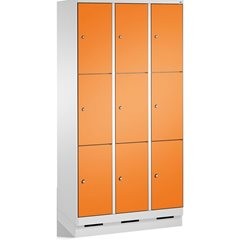EVOLO Fächerschrank, mit Sockel, 3 Abteile, je 3 Fächer, Abteilbreite 300 mm, li