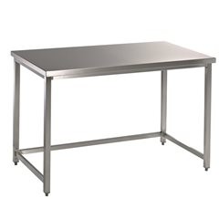 Edelstahl-Arbeitstisch, HxT 900 x 800 mm, Breite 1600 mm.