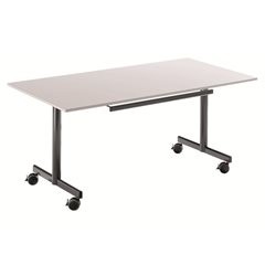 Tisch mit abklappbarer Platte, mobil, HxBxT 720 x 1600 x 800 mm, grau.