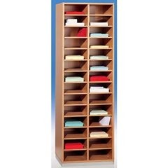 Sortierregal, HxBxT 1864 x 615 x 420 mm, 28 Fächer DIN A4, Buche-Dekor.