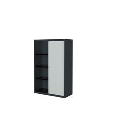 Querrollladenschrank, HxBxT 1516 x 1000 x 432 mm, Stahlplatte, 3 Fachböden, anth
