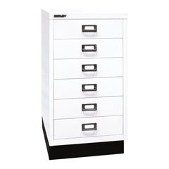 MultiDrawer™ 39er Serie, mit Sockel, DIN A3, 6 Schubladen, verkehrsweiß, schwarz