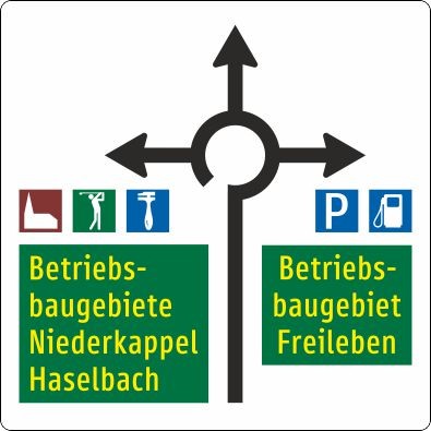 Vorwegweiser von Gewerbezielen | flache Ausführung
