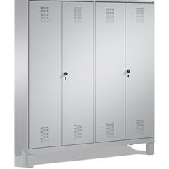 EVOLO Garderobenschrank, zueinander schlagende Türen, 4 Abteile, Abteilbreite 40