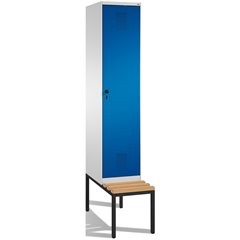 EVOLO Garderobenschrank, mit Sitzbank, 1 Abteil, Abteilbreite 400 mm, lichtgrau