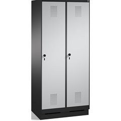 EVOLO Aufbewahrungsschrank, mit Sockel, 2 Abteile, Abteilbreite 400 mm, mit 8 Fa