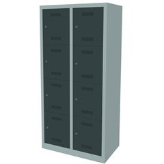 MonoBloc™ Schließfachschrank, 4 Fächer je Abteil, Breite 810 mm, 2 Abteile, 8 Fä