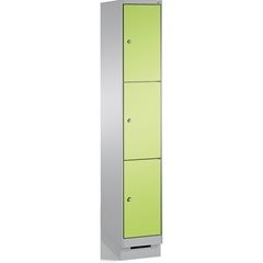 EVOLO Fächerschrank, mit Sockel, 1 Abteil, 3 Fächer, Abteilbreite 300 mm, weißal