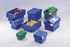 Mehrweg-Stapelbehälter KAIMAN, Volumen 20 l, LxBxH 400 x 300 x 252 mm, grün.