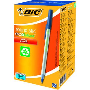 Kuli ecolutions® round stic™, mit Kappe, 0,4 mm, Schreibf.: blau