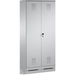 EVOLO Raumpflege-/Geräteschrank, verkürzte Trennwand, 6 Haken, Abteile 2 x 400 m