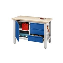 Werkbank, 3 Schubladen, 1 Tür, BxT 1200 x 600 mm.