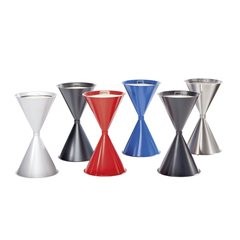 Kegel-Standascher, 2-teilig, Stahlblech, pulverbeschichtet, feuerrot, ab 2 Stk.