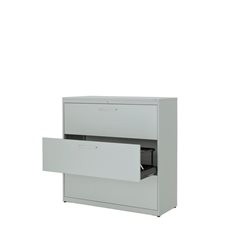 Hängeregistraturschrank, Kunststoffplatte, 3 Auszüge, 3-bahnig, mit Dämpfung, li
