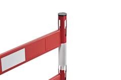 Absperrpfosten-Anbauset mit Planken, 1 Pfosten, 2 Planken, schwarz.