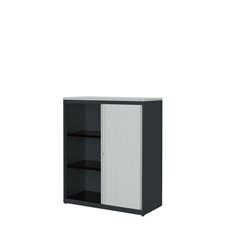Querrollladenschrank, HxBxT 1180 x 1000 x 432 mm, Kunststoffplatte, 2 Fachböden,