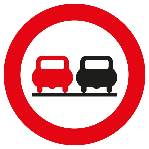 §52/4a Überholen verboten | flaches Verkehrszeichen