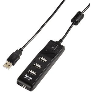 Hub, automatisch, USB2.0, Geräteanschlüsse: 4an1, sw