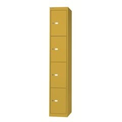 OFFICE Schließfachsystem, Tiefe 457 mm, 4 Fächer, gelb.