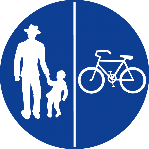 §52/17a lit. b Geh- u Radweg getrennt; Fußgänger links, Rad rechts Formline Scotchlite Typ1 | Formli