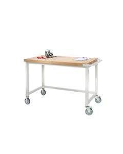 Fahrbare Werkbank Serie 8000, Gestellbauweise, offenes Rahmengestell, BxT 750 x 700 mm.