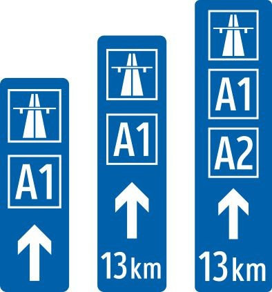 Hinweise zur Autobahn | flache Ausführung