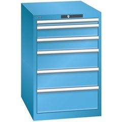 Schubladenschrank, 6 Schubladen, BxTxH 564 x 724 x 850 mm, grau metallic / lichtgrau.