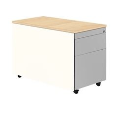 Schubladencontainer mit Rollen, HxT 579 x 800 mm, Kunststoffplatte, 1 Materialschub, 1 Hängeregistra