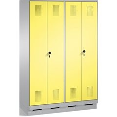 EVOLO Garderobenschrank, zueinander schlagende Türen, 4 Abteile, Abteilbreite 30