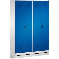 EVOLO Garderobenschrank, zueinander schlagende Türen, 4 Abteile, Abteilbreite 30