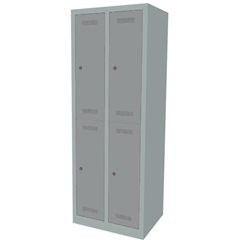 MonoBloc™ Garderobenschrank, doppelstöckig, Breite 610 mm, 2 Abteile, 4 Fächer,