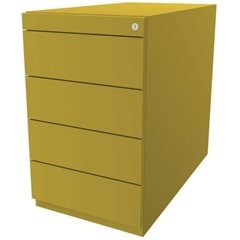 Standcontainer Note™, mit 4 Universalschubladen, Tiefe 775 mm, gelb.