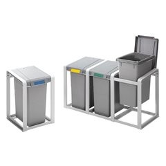 Wertstoffsammlersystem ProfiLine Öko, flexibel, Volumen 1 x 38 l, BxHxT 355 x 560 x 395 mm, Erweiter