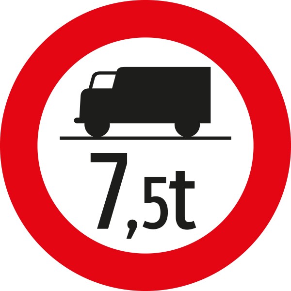 §52/7a Fahrverbot für LKW mit ...t Gewichtsangabe