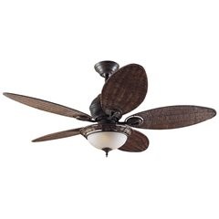 Deckenventilator CARIBBEAN BREEZE, Rotorblatt-Ø 1320 mm, Weidengeflecht dunkel /