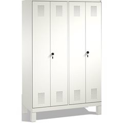 EVOLO Garderobenschrank, zueinander schlagende Türen, 4 Abteile, Abteilbreite 30