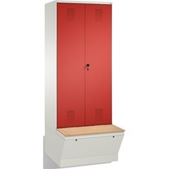 EVOLO Garderobenschrank, zueinander schlagende Türen, mit Aufbewahrungsbox, 2 Ab