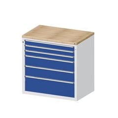 Schrank für Material- und Werkzeugausgabetheke, 3 Schubladen 90 mm, 2 Schubladen 180 mm, 1 Schublade