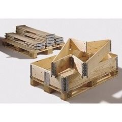 Aufsatzrahmen aus Holz, mit 6 Scharnieren, für Paletten 1200 x 800 mm, Nutzhöhe 400 mm.