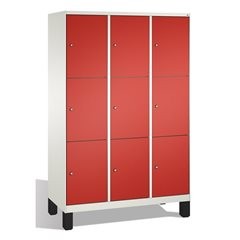 EVOLO Fächerschrank, mit Füßen, 3 Abteile, je 3 Fächer, Abteilbreite 400 mm, ver