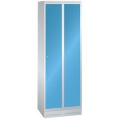 Garderobenschrank, Höhe 1800 mm, BxT 600 x 500 mm, 2 Abteile, Vollblechtüren gel