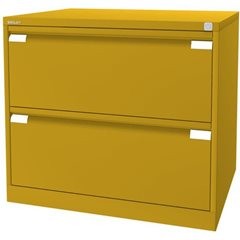 Hängeregistraturschrank, 2-bahnig, 2 Schübe, DIN A4, gelb.