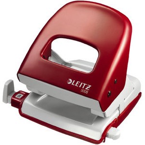 Locher NeXXt, mit Anschlagschiene, 30 Blatt, 3 mm, rot