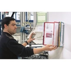 Wandhalter-Komplett-Set, 10 Klarsichttafeln DIN A4, mit Aufsteckreitern.